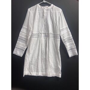 Banana Republic Diora Mini Dres Size L White Embrodery